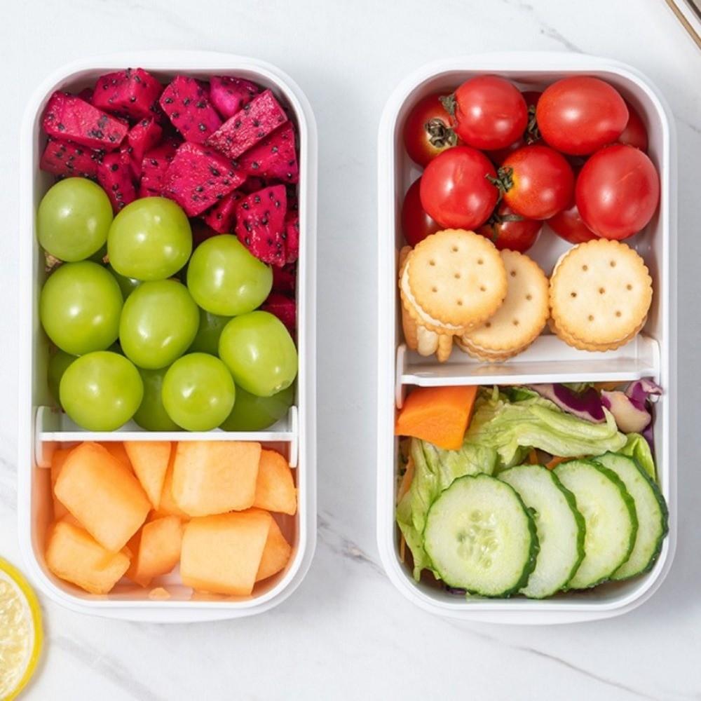 Removable Divider Lunch Storage Container ABS Airtight Kitchen Organizer  For Picnics