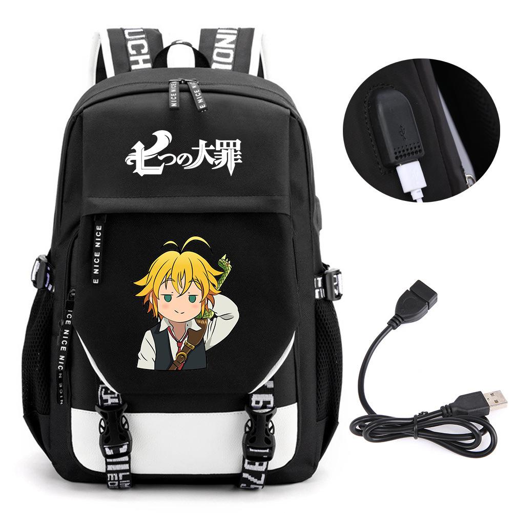 Animation Seven Deadly Sins Backpack Casual Backpack Student School Bag Men'S And Women'S Printed Computer Bag Travel Bag