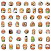 50 Kawaii Sushi Graffiti Stickers Car Mobile Phone Skateboard Decoration Stickers Waterproof Creative Children's Cartoon Stickers