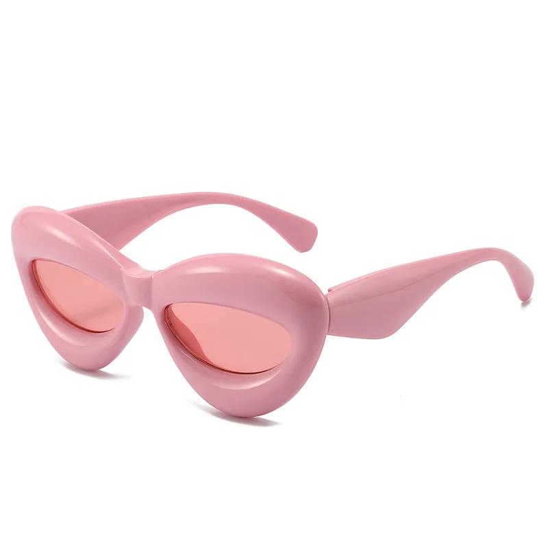 New Funny Sunglasses Women Cat Eye Thick Inflated Frame UV400 Protection Cute Sun Glasses Fashion Brand Design Gafas