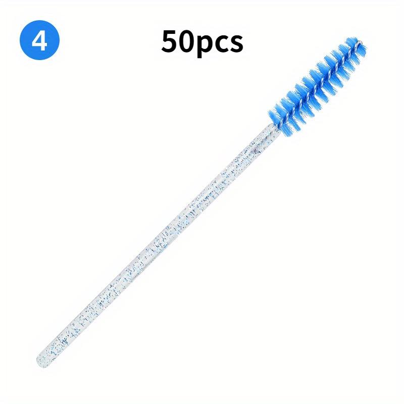 50 PCS/pack Colored Disposable Mascara Brush Grafted with Crystal Mascara Wand Colored Spiral Solid Mascara Brush