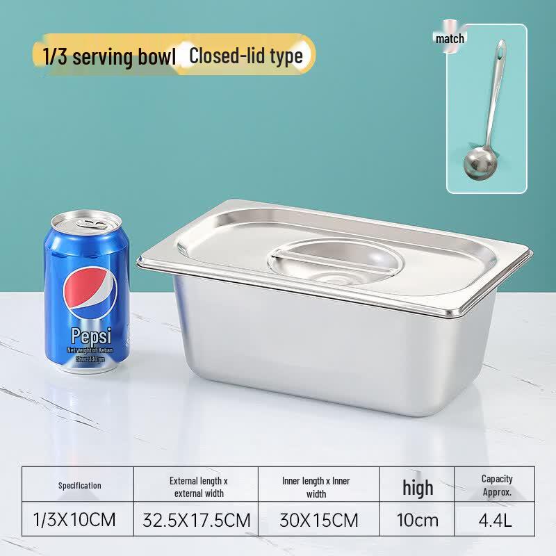 Stainless Steel Fractional Food Pan with Lid