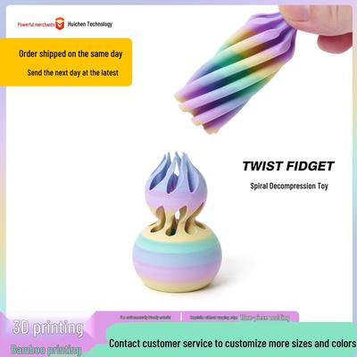 Pião Giratório Descompressor Espiral 3D Colorido Duplo Roda Giratória Abóbora