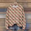 Damen Weihnachtspullover Niedlicher Lustiger Weihnachtspullover Herbst und Winter Langarm Strickpullover