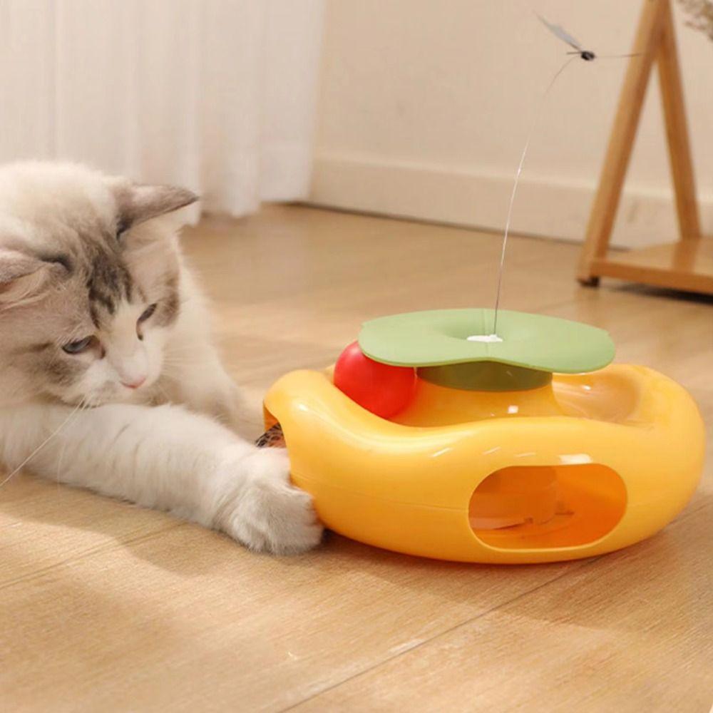 Built-in Feather Smart Interactive Cat Toy Non-slip Smart Pet Turntable Toy  Training Tool