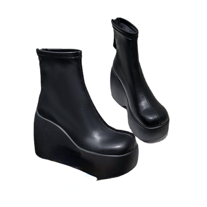 Обувь для женщин 2024 зимние теплые женские сапоги удобные черные высокие сапоги — фото 7