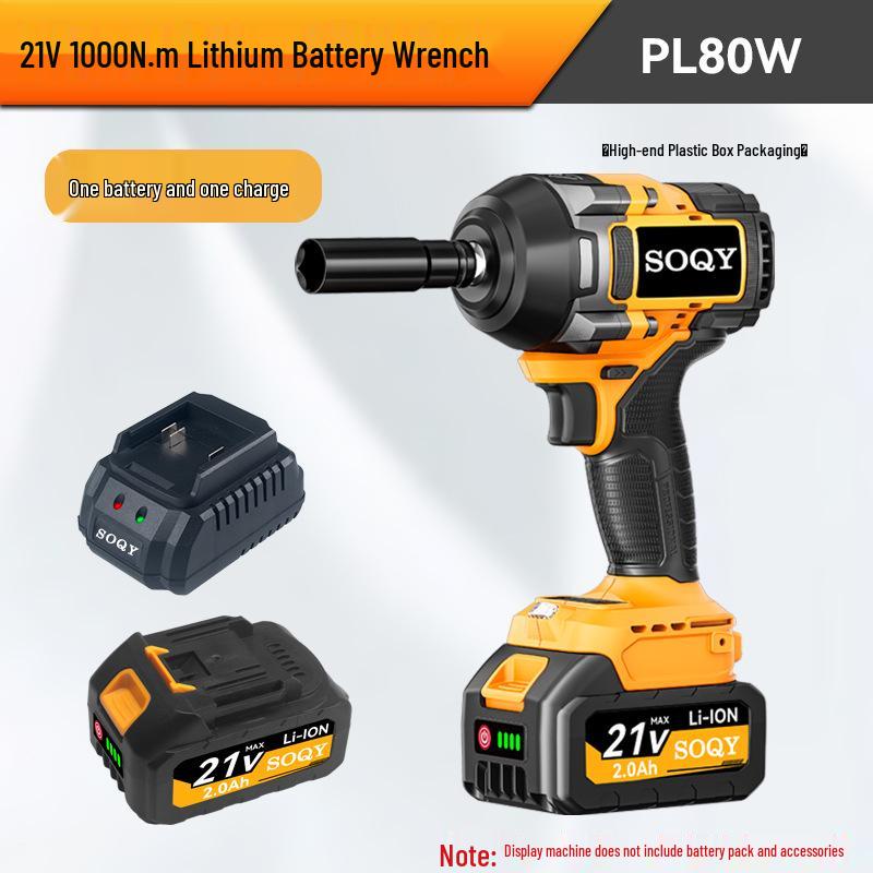 Rechargeable Electric Impact Wrench with High Torque Brushless Motor and Lithium Battery
