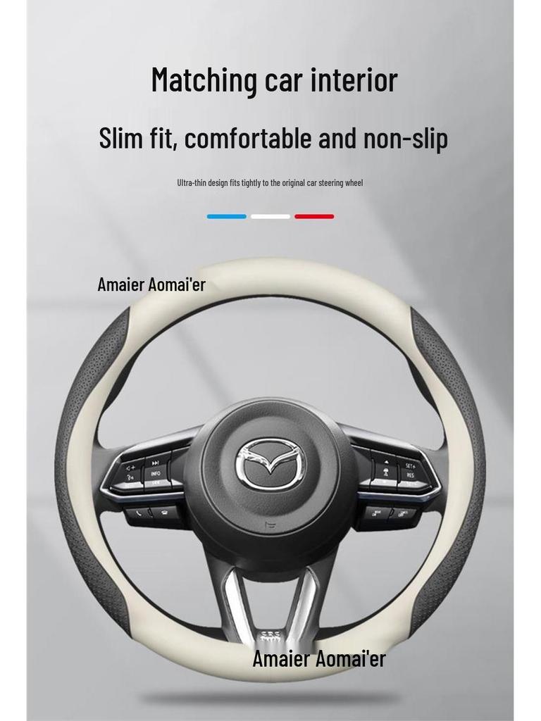 Echtes Leder Lenkradbezug für Mazda 3, Atenza 6, CX4, CX5, CX30