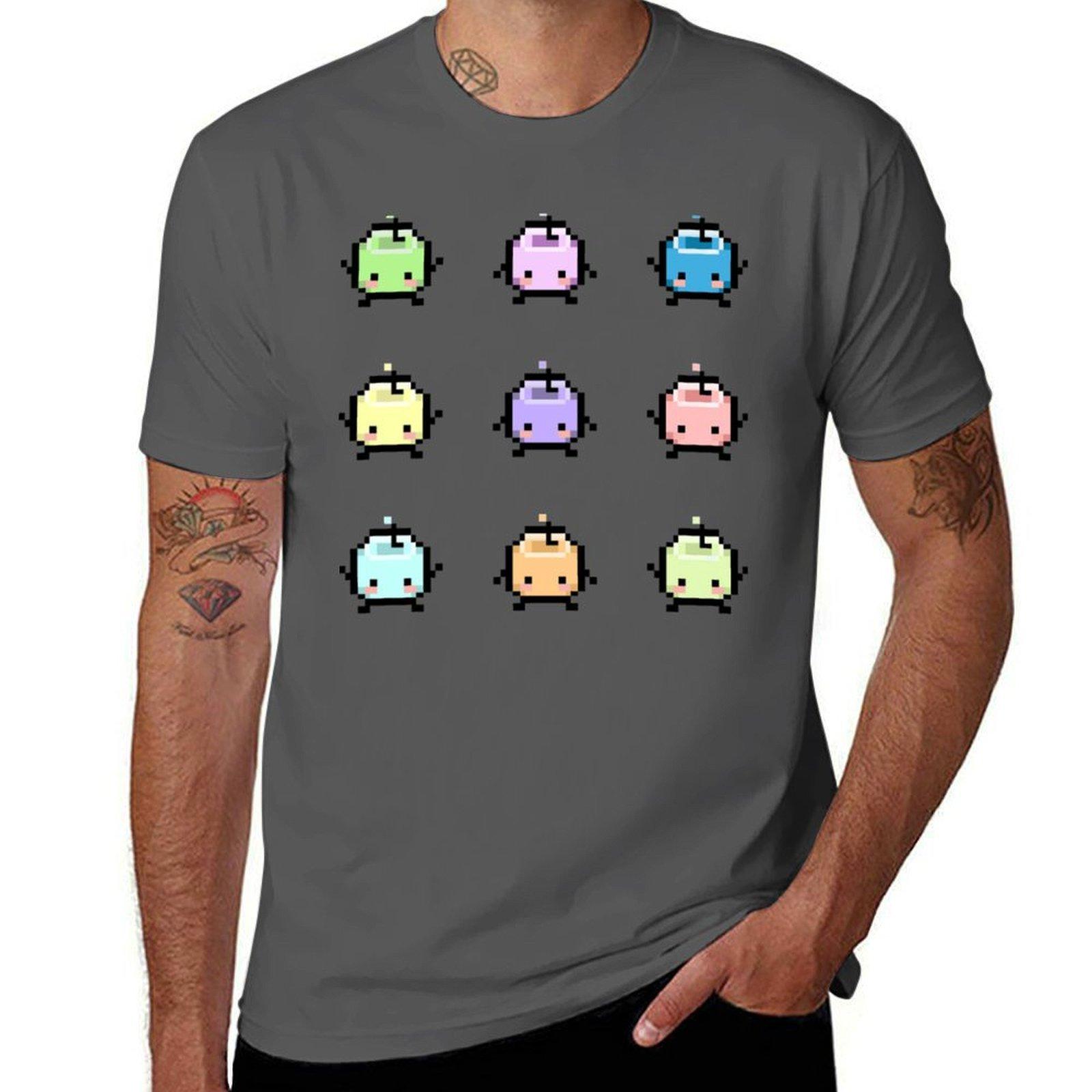 

Stardew Valley Pastel Junimos T-Shirt man t shirts cotton man t shirt cotton t shirt man cotton T-Shirt 4XL