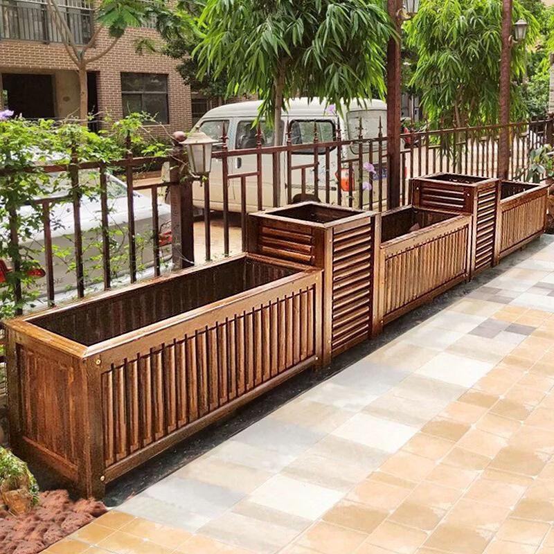 Qiukiao Outdoor Heavy-Duty Wooden Planter Box