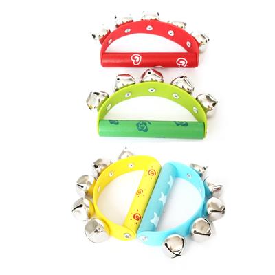 Tambourine Musical Instruments Half Moon Jingles Handheld Percussion with Ergonomic Handle Grip for