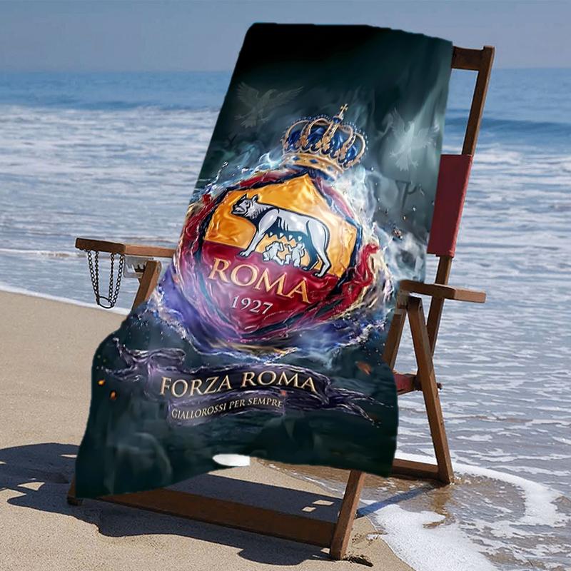 Beach Towel with Rome logo Pattern - soft,absorbent,machine washable Lightweight&Modern,swimming,Travel Essentials