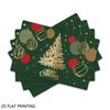 4pcs/6pcs Table Mats Suitable for Kitchen Dining Table, Rectangular Xmas Decor with Golden Table Protectors, Hand Washable Holiday Placemats for Chris