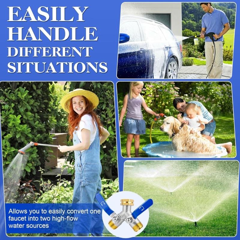 Water Splitter Fitting Garden Faucet Y Shape Watering Connector Hose Adapter For Outdoor Indoor Plumbing Applications
