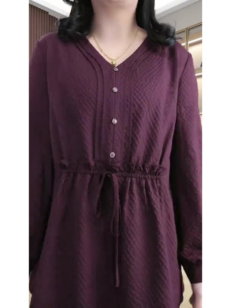2025 Spring Plus Size Loose Long Sleeve Slimming Top for Women