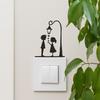 Romantic Couple Silhouette Under Street Lamp Wall Sticker for Bedroom Bathroom Home Decor Self-Adhesive Removable Decal