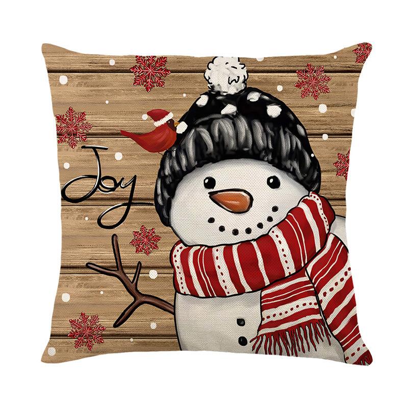 Christmas Atmosphere Pillow Cover Home Sofa Snowman Cushion Cover Holiday Decoration Bedroom