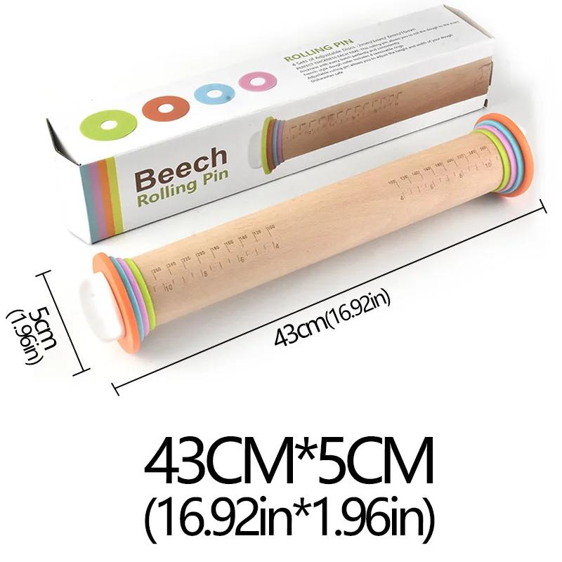 Adjustable Rolling Pin Removable Ring Dough Mat Dough Roller Stainless SteelSilicone Kneading Mat Non-Stick Silicone