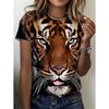 Damesmode T-shirts met korte mouwen 3D Luipaardprint Dierlijke T-shirts Zomer Dames Casual Sneldrogende Pullovers Streetwear Tops