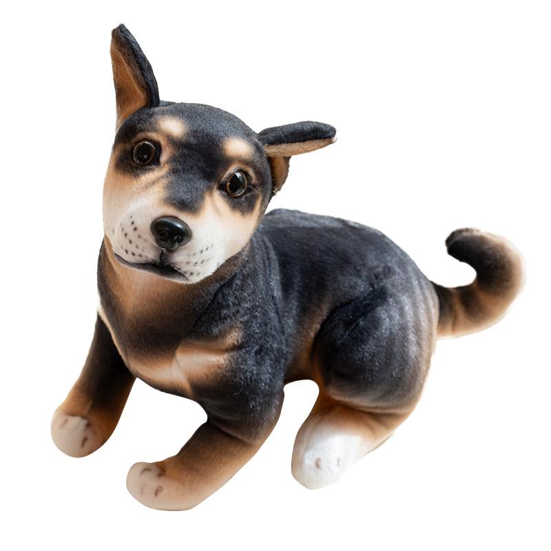 25/30cm Simulation Dog Plush Toy Creative Realistic Animal Puppy Dolls Squatting Shiba Inu Rottweiler Stuffed Soft Birthday Gift
