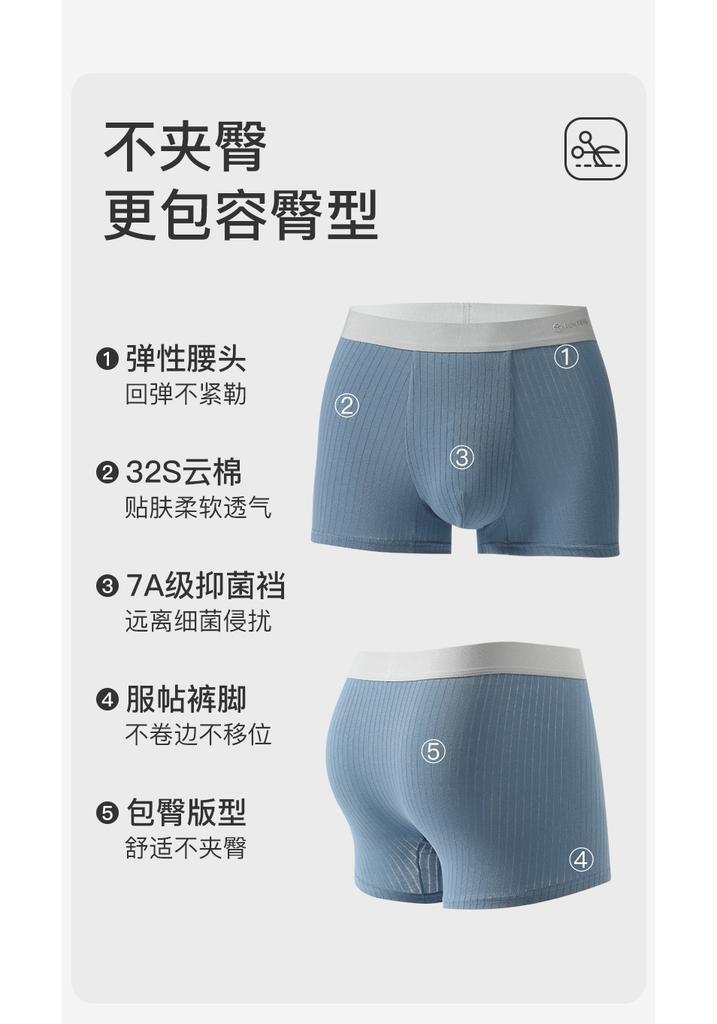 Fenteng [Xinjiang Cotton] 4-Pack Soft and Breathable Sports Flat Pants with Four Corners Shorts Men's Underwear