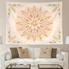 Boho Floral Mandala Tapestry for Bedroom Bohemian Flower Wall Tapestry Aesthetic Large Watercolor Pink Beige Hippie Indian