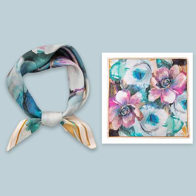 Silk Scarf Neck Small Square 100% Mulberry Silk High-end Printed Scarf Fashion Scarf for Girls Gift