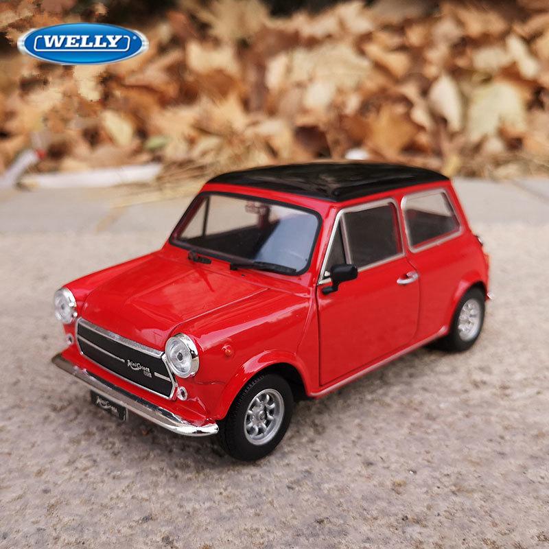 WELLY 1/24 MINI COOPER 1300 Alloy Mini Car Model Diecasts Metal Classic Car Vehicles Model High Simulation Collection Kids Gifts