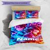 Set cuvertură de pilota 3 buc (1 * Husă de pilota + 2 * Față de pernă, Fără Miez), Set de așternut personalizat cu nume și model Demon Slayer, Cadou pentru Decorarea Dormitorului de Acasă