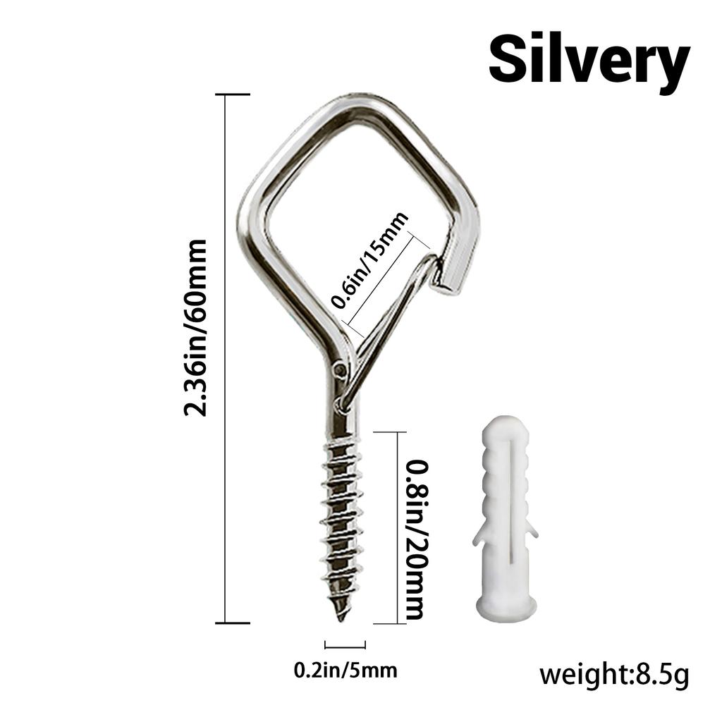 5-60Pcs Square Snap Safety Hooks Multiple Color Hook Sturdy Anti-Drop Hanging For Fixing String Lights Hanging Potted Plants