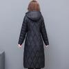 Middle Aged Women Winter Long Jacket Hooded Casual Thicken Warm Cotton Padded Coat Female Parkas Winter Overcoat