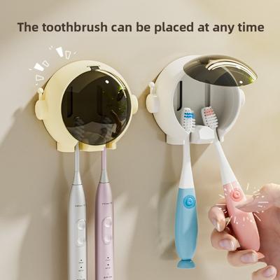 Cartoon Wall Mounted Non Perforated Bathroom Storage Rack, Electric Children's Toothbrush Holder, Household Couple Toothbrush Holder