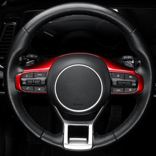 For Kia K5 -2025 Red Inner Steering Wheel Frame Button Cover Trim Decorative