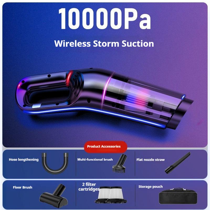 Handheld Car Vacuum Cleaner Wireless Powerful Suction Water Absorbing Long Battery Life Car And Household Dual Use For Auto Interiors