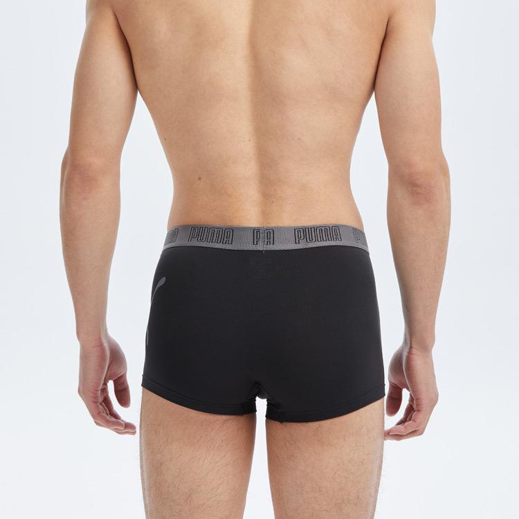 Puma Bedruckte Logo Boxershorts Atmungsaktive Lässige Trunks 3er-Pack Herren Unterwäsche Schwarz Grau 701229117