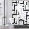 Creative Geometric Print Shower Curtains Red Black Gray Blue Simple Line Graphic Print Polyester Fabric Home Decor Bath Curtain