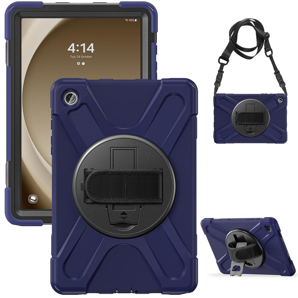 Rugged Case for Samsung Galaxy Tab A9 Plus 2023 11.0 Inch SM-X210 X215 X216B 360 Rotating Stand Cover with Hand & Shoulder Strap
