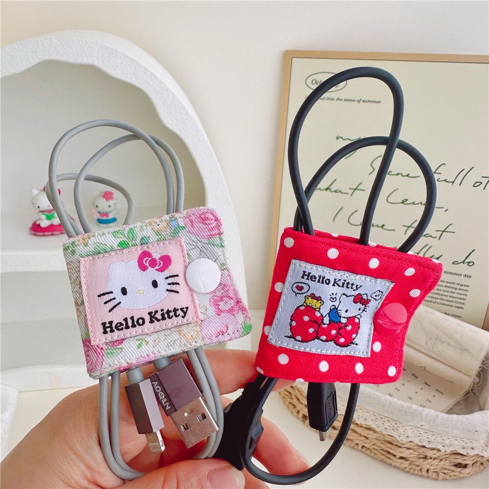 Fabric Data Cable Storage Clip Kt Cat Charger Cord Storage Holder Data Line Bobbin Winder Christmas Gifts