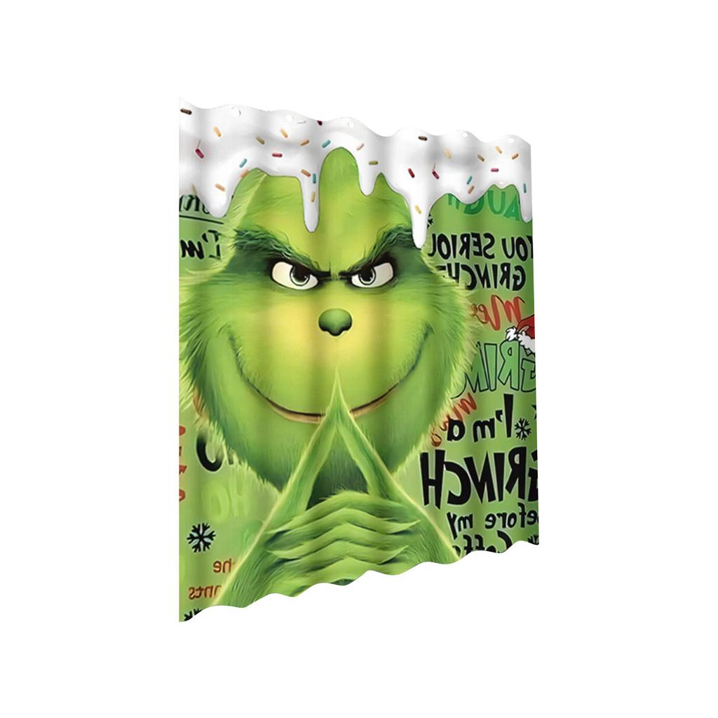 Christmas Decorations Shower Curtain: Xmas Waterproof Bathroom Decor With 12PCS Hooks 72x72Inches