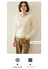 Women's Retro Cable Knit Cashmere Pullover Sweater, Round Neck, Slim-Fit, Autumn/Winter 2024 Collection