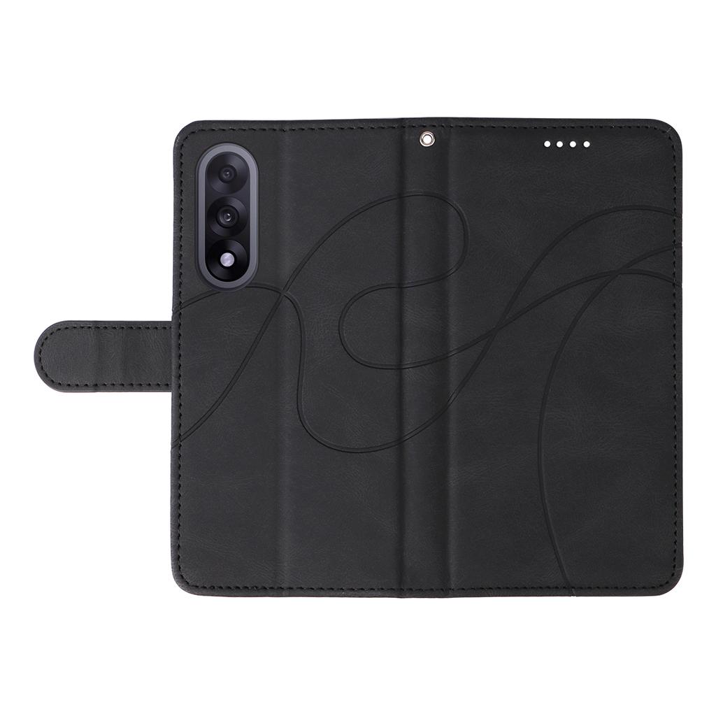 For OnePlus Nord 5 5G/OnePlus Ace 5 Ultra 5G Wallet Case Leather Phone Cover Stand with Curved Line Design