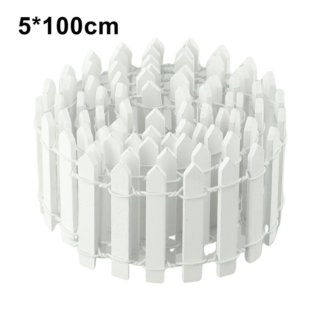 5*100cm Mini Holz Kreative Simulation Kleinen Zaun Hause Garten DIY Dekoration Landschaft Fee Garten Figuren Miniaturen Handwerk