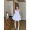 White age-reducing bud dress women's spring new foreign style fashion loose and thin suspender short skirt tide