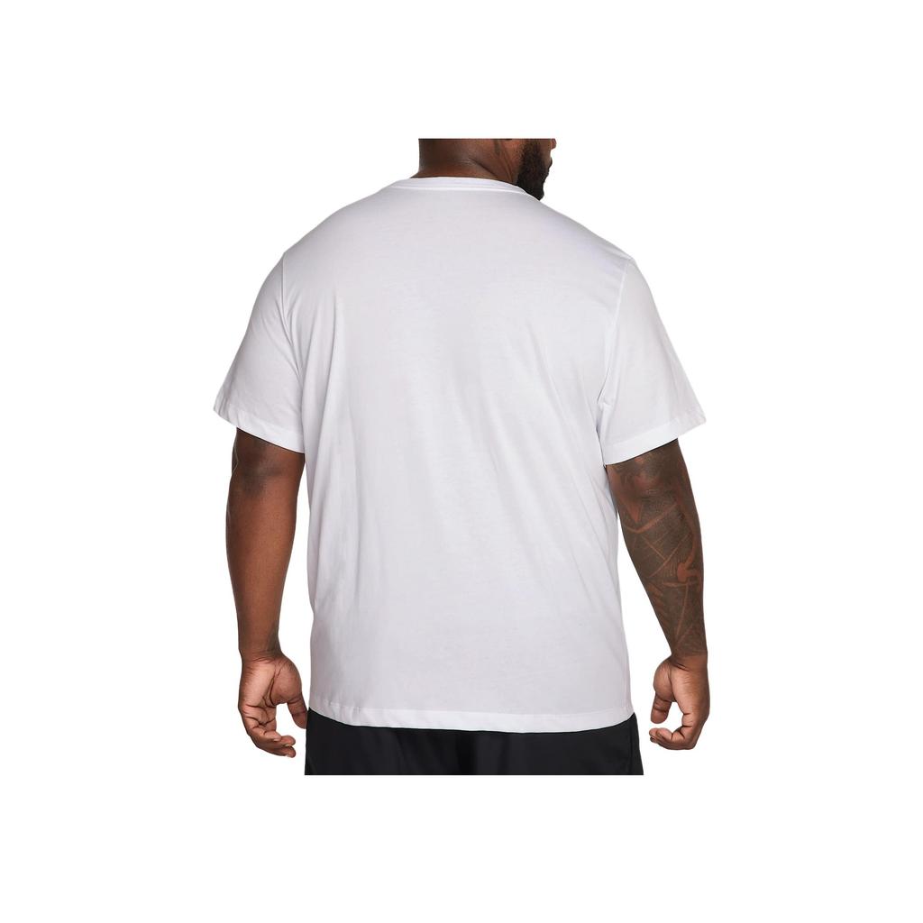 Nike Dri-Fit Logo Design Versatile Sweat-Absorbing Breathable Short Sleeve T-Shirt Men Tops White HJ3658-100