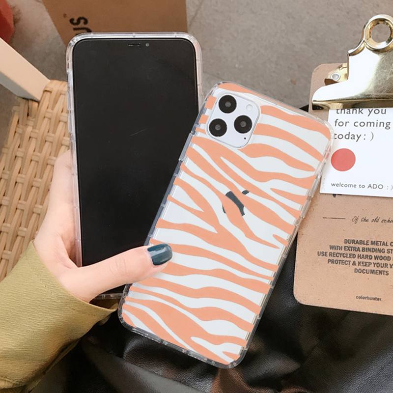Cartoon Zebra Pattern Phone Case for iPhone 11 12 13 Mini Pro XS MAX 8 7 6 6S Plus X 5S SE 2020 XR Clear Case