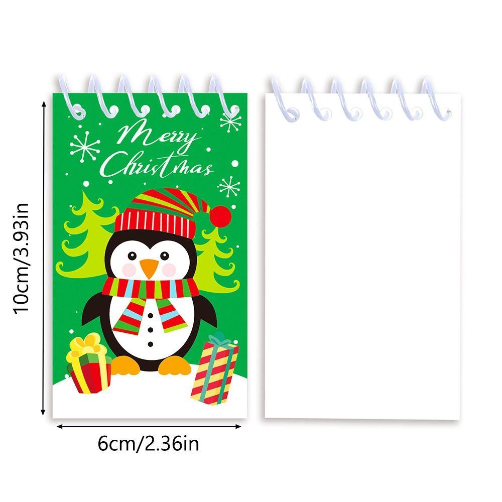 New 8PCS/Set Christmas Notebook Xmas Notepads Portable Vertical Flip Loose leaf Notebook Creative Colorful Christmas Notebook