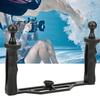 Aluminium Alloy Dual Handheld Hand Grip Diving Flashlight Bracket Underwater Sports Camera Holder