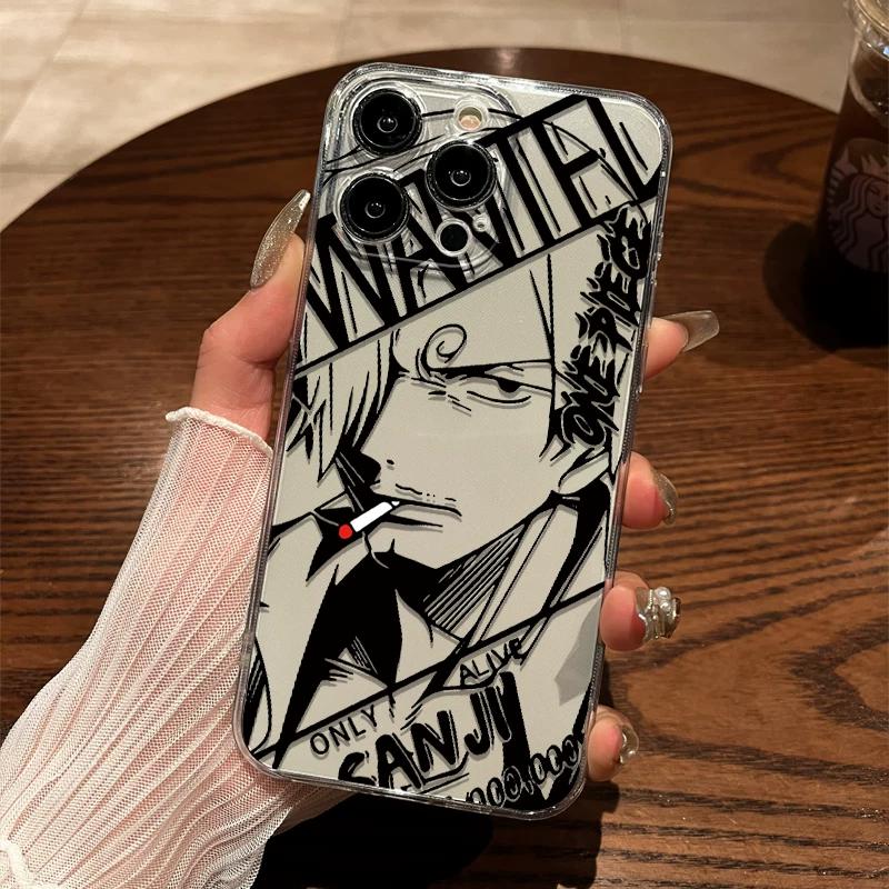 

Чохол для телефону прозорий ТПУ з панеллю манги One Piece Sanji для iPhone 15 Pro Max та Samsung Galaxy S24 Ultra, Ударостійкий чохол XIAOMI 17 Ultra різнокольоровий