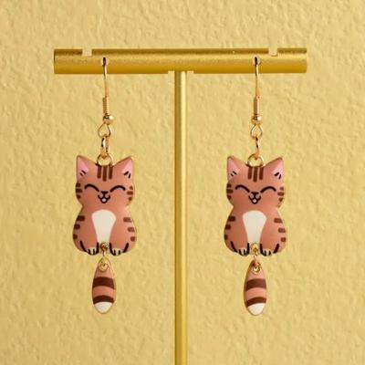1 Pairs Two-piece Removable Alloy Suitable Alloy Material Enamel Earrings Cartoon Earrings Woman's