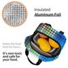 Hounds Tooth Style Houndstooth Insulated Lunch Bags for Work School Dogstooth Waterproof Thermal Cooler Lunch Box Women Kids